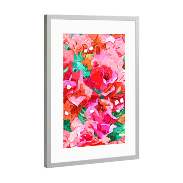 Poster mit Rahmen Silber "Wild Bougainvillea" artboxONE - Floral