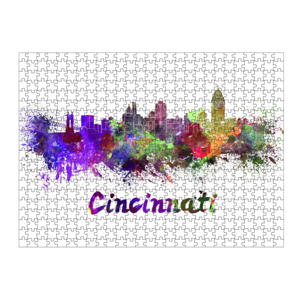Puzzle Ravensburger "CINCINNATI skyline in watercolor-b" artboxONE - Städte,Reise,Abstrakt,Architektur