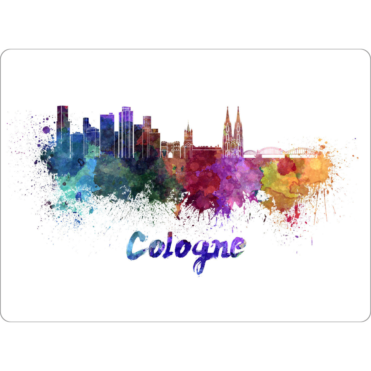 Tischset "COLOGNE skyline in watercolor-b" artboxONE - Städte,Reise,Abstrakt,Architektur