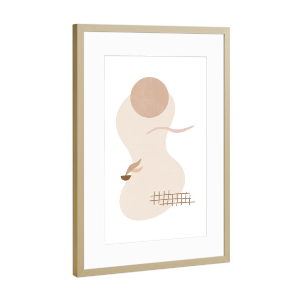 Poster mit Rahmen Gold "Blush Poolside Shapes" artboxONE - Abstrakt,Geometrie