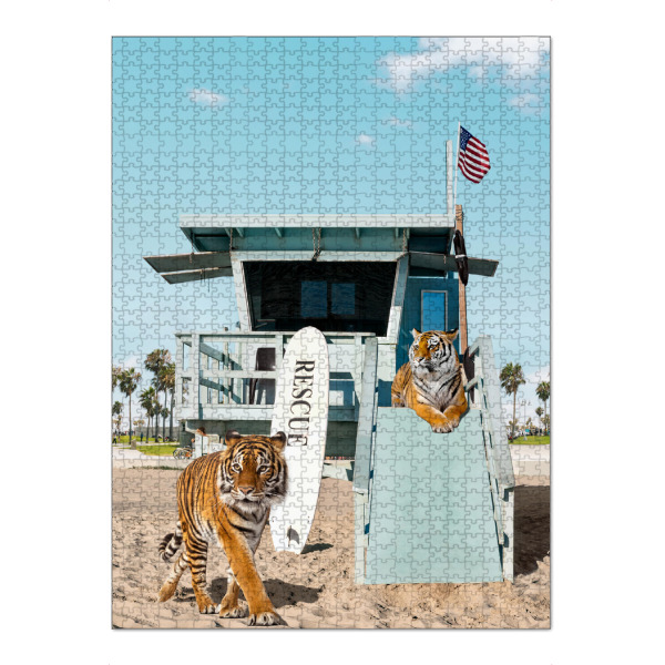 Puzzle Ravensburger "Tigers To The Rescue" artboxONE - Natur,Tiere,Reise / Strand und Meer,Reise / Afrika,Städte / Los Angeles