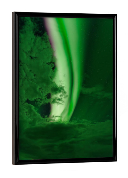 Poster mit schwarzem Rahmen "Aurora borealis in Island" artboxONE - Natur,Reise