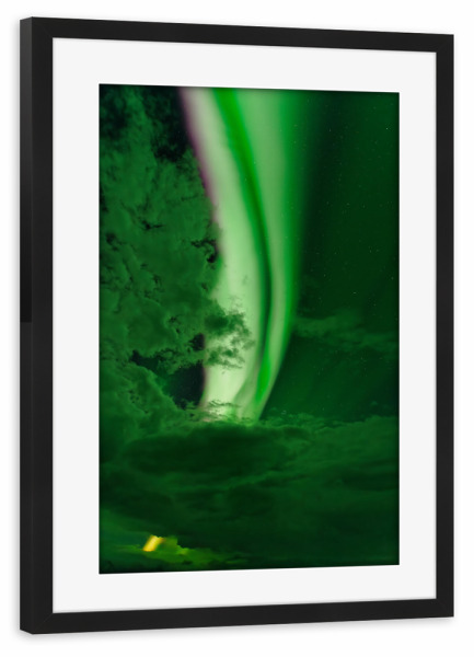 Poster mit Rahmen schwarz "Aurora borealis in Island" artboxONE - Natur,Reise