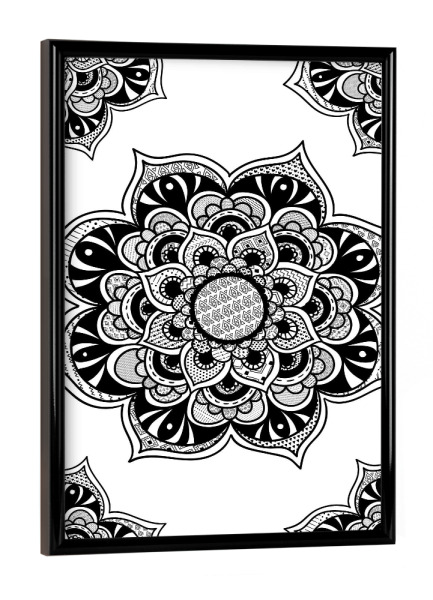 Poster mit schwarzem Rahmen "Mandala Tribal" artboxONE - Abstrakt,Geometrie