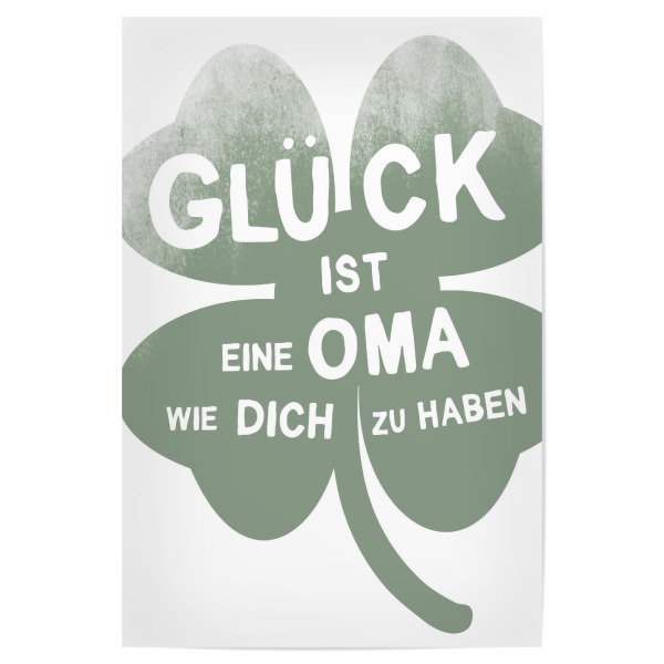 Poster "Glück ist eine Oma" artboxONE - Typografie,Floral,Liebe,Für Mama