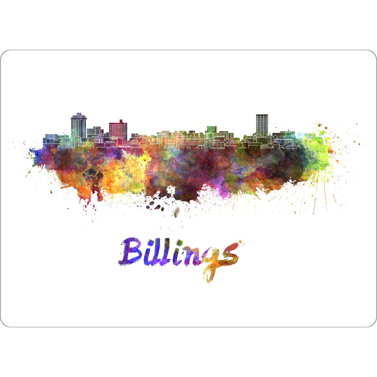 Tischset "BILLINGS skyline in watercolor-b" artboxONE - Städte,Reise,Abstrakt,Architektur