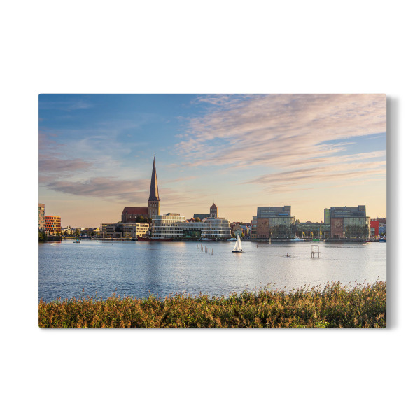 Galerie-Print "Schilf, Warnow, Segelboot" 30x20 cm artboxONE