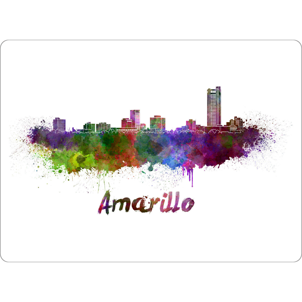 Tischset "Amarillo skyline in watercolor-b" artboxONE - Städte,Abstrakt,Architektur