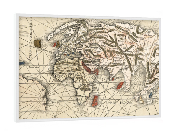 Poster mit weißem Rahmen "Vintage world map" artboxONE - Kartografie