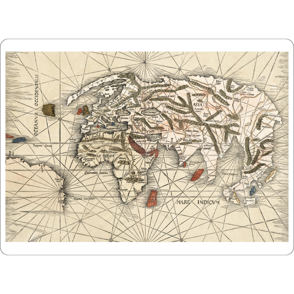 Tischset "Vintage world map" artboxONE - Kartografie