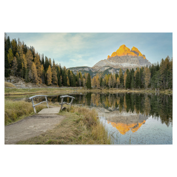 Poster 30x20 cm "Alpenglühen am Lago d'Antorno" artboxONE - Natur,Reise,Reise / Länder