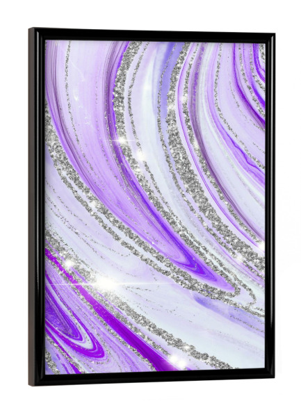 Poster mit schwarzem Rahmen "Violet Agate | Silver Shine" artboxONE - Abstrakt,Geometrie,Fashion,Festivals