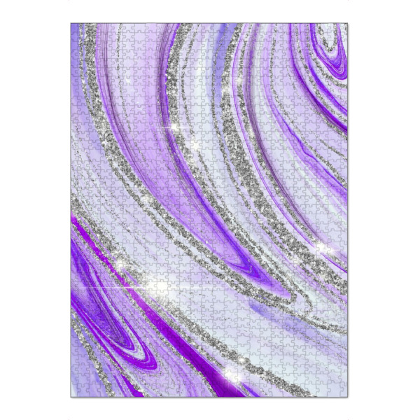 Puzzle Ravensburger "Violet Agate | Silver Shine" artboxONE - Abstrakt,Geometrie,Fashion,Festivals