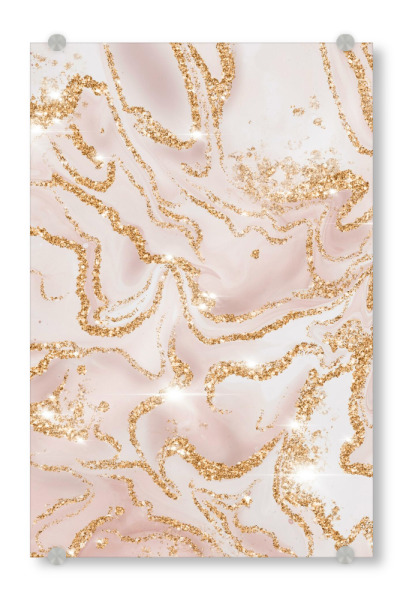 Acrylglasbild "Beige And Gold Marble Pattern" artboxONE - Abstrakt,Fashion,Festivals