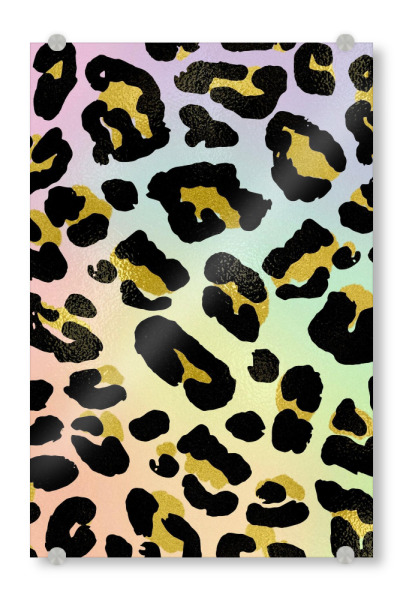 Acrylglasbild "Leopard Rainbow Pattern" artboxONE - Abstrakt,Geometrie,Fashion,Festivals