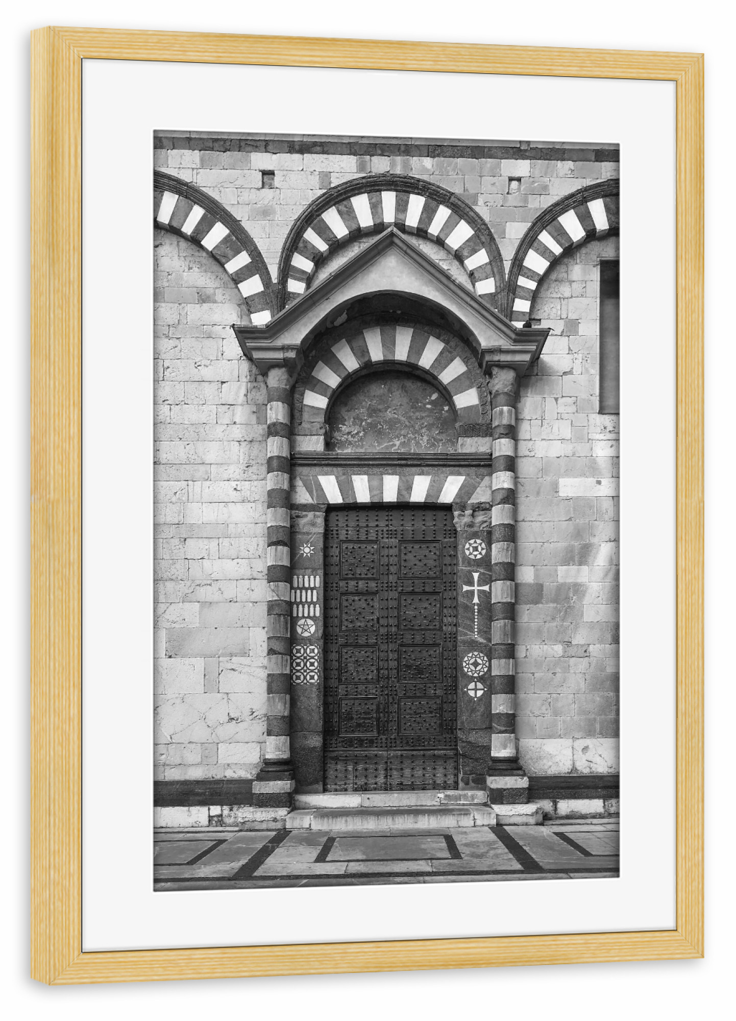 Poster mit Rahmen kiefer "Toscana Architecture: door" artboxONE - Städte,Reise,Architektur