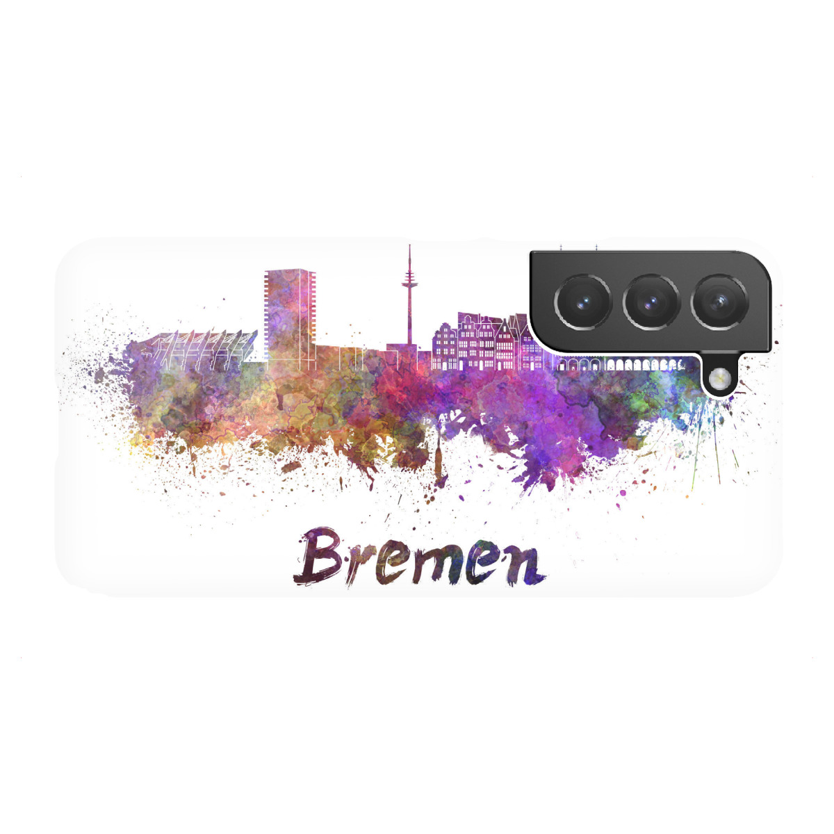 Samsung Galaxy "BREMEN skyline in watercolor-b" Premium-Case Handyhülle artboxONE