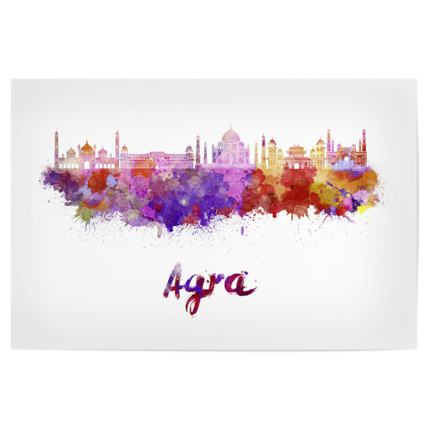 Poster "AGRA skyline in watercolor-b" artboxONE - Städte,Reise,Architektur
