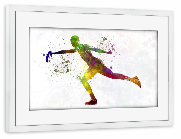 Poster mit Rahmen weiß "Young man practices fitness-p" artboxONE - Abstrakt,Sport
