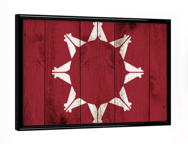 Poster mit schwarzem Rahmen "Oglalla Lakota Nation Flagge" artboxONE - Reise,Reise / Länder