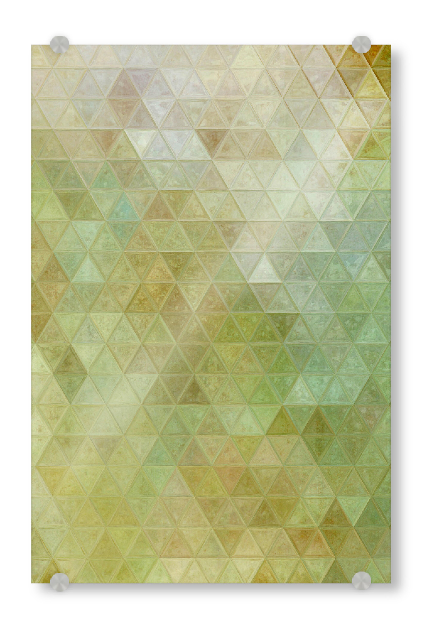 Acrylglasbild "Mosaic green white" artboxONE - Abstrakt - Mosaic,Pattern,Decoration,Triangle,Colors,Abstract,Abstrakt,Geometrie,Geometry,Formen,Shapes