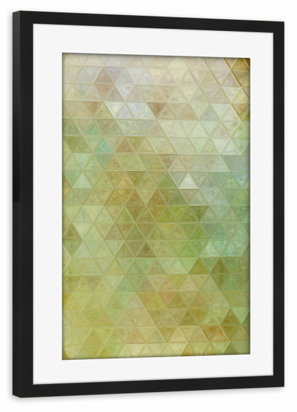 Poster mit Rahmen schwarz "Mosaic green white" artboxONE - Abstrakt