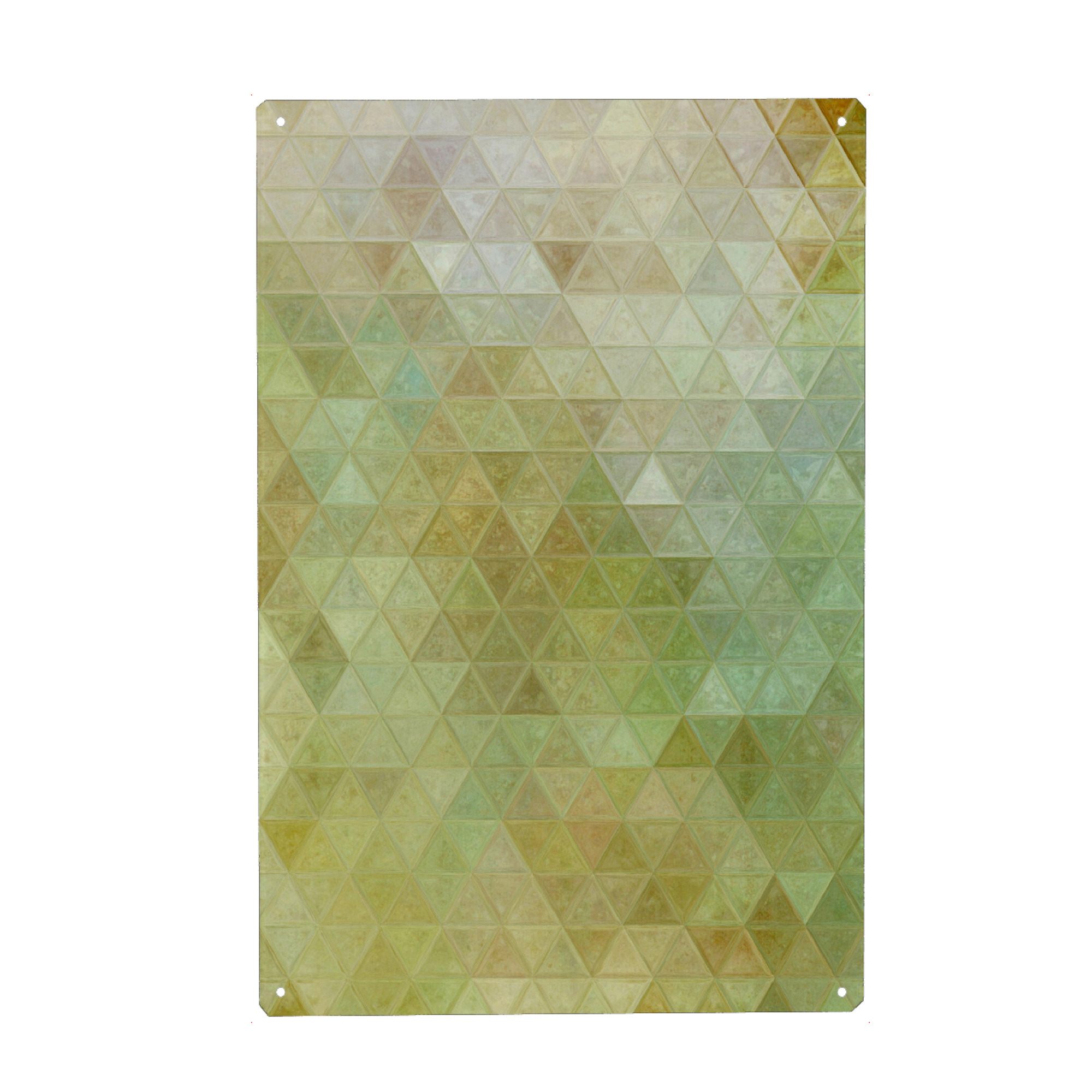Metall Poster "Mosaic green white" artboxONE - Abstrakt - Mosaic,Pattern,Decoration,Triangle,Colors,Abstract,Abstrakt,Geometrie,Geometry,Formen,Shapes