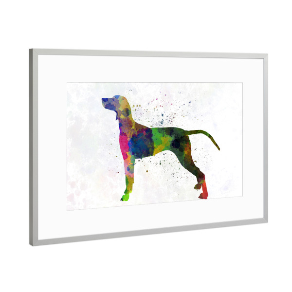 Poster mit Rahmen Silber "Weimaraner in watercolor" artboxONE - Tiere,Abstrakt