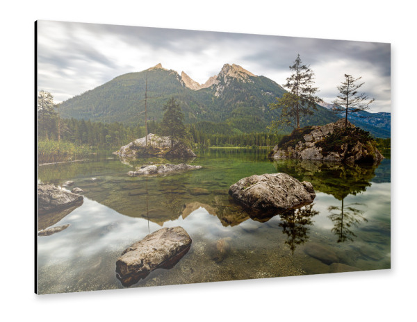 Alu-Dibond "Der Hintersee in den Alpen" 30x20 cm artboxONE