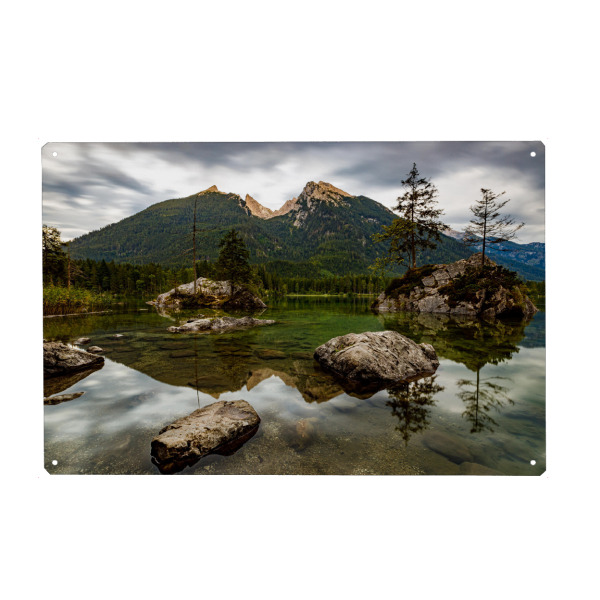Metall Poster "Der Hintersee in den Alpen" artboxONE - Natur