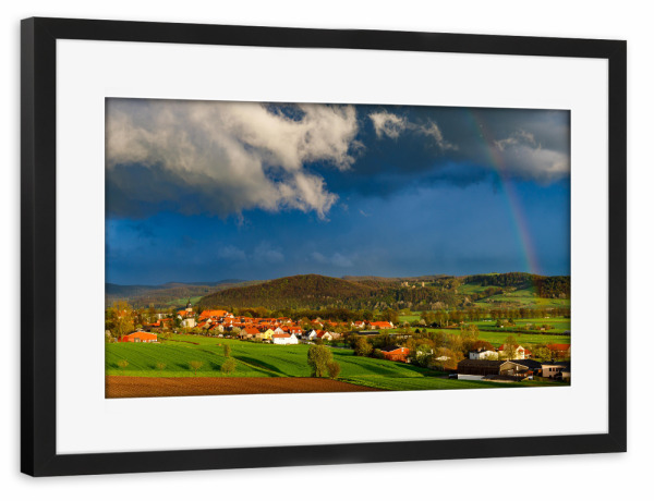 Poster mit Rahmen schwarz "Das Werratal" artboxONE - Natur