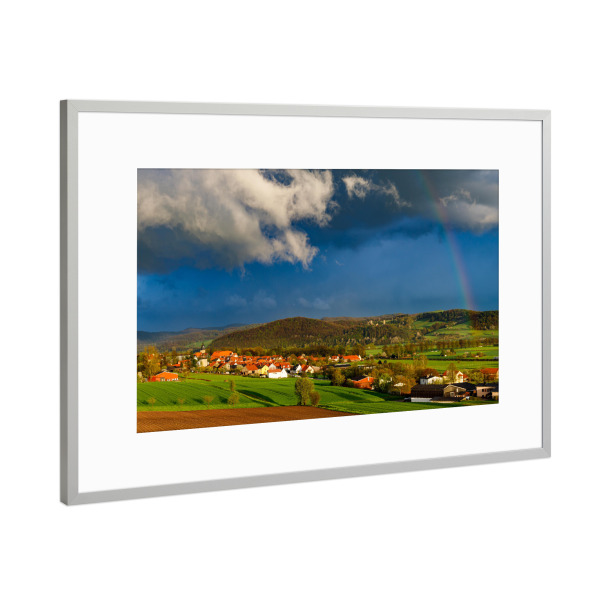 Poster mit Rahmen Silber "Das Werratal" artboxONE - Natur