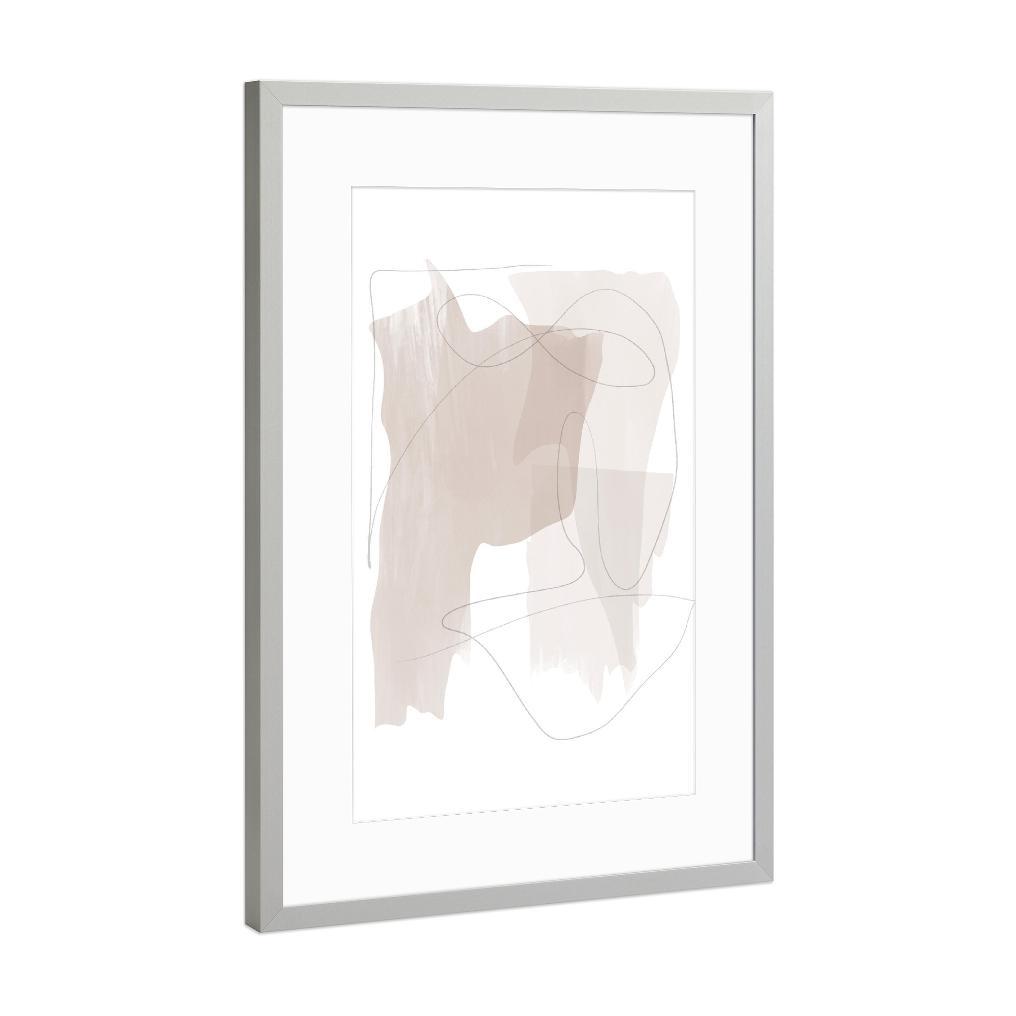 Poster mit Rahmen Silber "Abstract Beige" artboxONE - Abstrakt - Abstract,Modern decor,Minimalist,Abstrakt,Minimal,Minimalismus,Color,Lines,Linien
