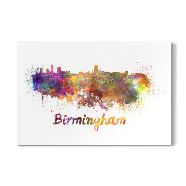 Galerie-Print "BIRMINGHAM skyline in watercolor-b" 30x20 cm artboxONE