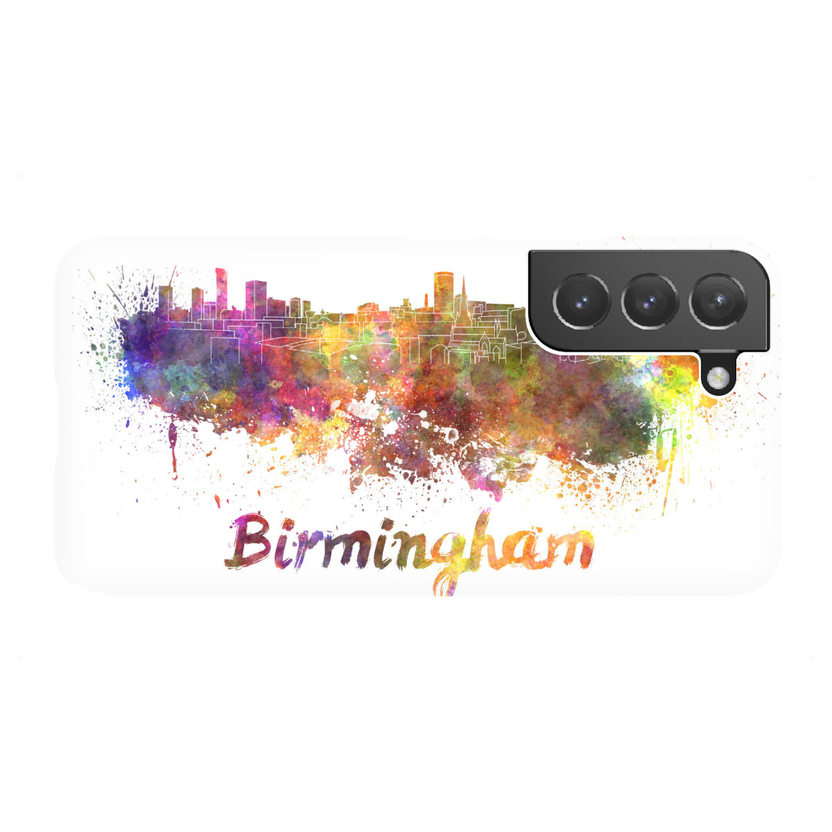 "BIRMINGHAM skyline in watercolor-b"für Samsung Galaxy - Premium-Case Handyhülle artboxONE