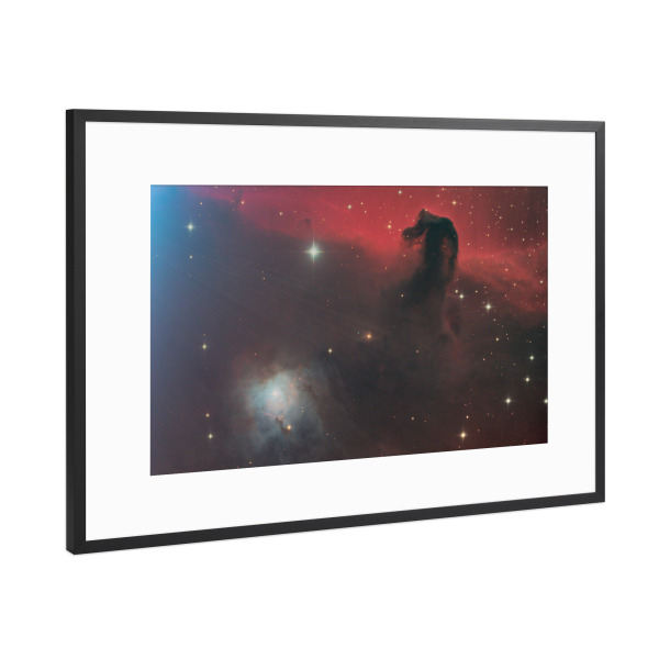 Poster mit Rahmen Schwarz (Metallic) "Pferdekopfnebel-Horsehead Nebula" artboxONE - Galaxy