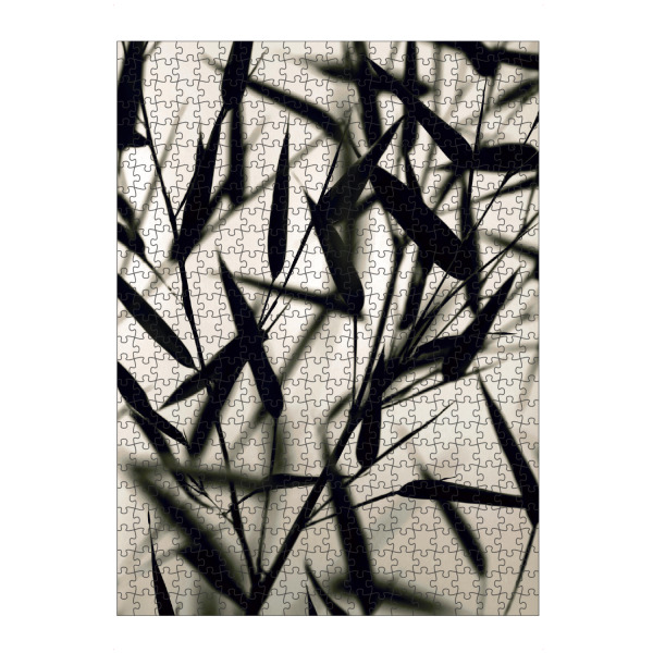artboxONE Puzzle "Bambus Blätter schwarz-weiß" artboxONE - Natur,Floral,Abstrakt,Reise / Asien