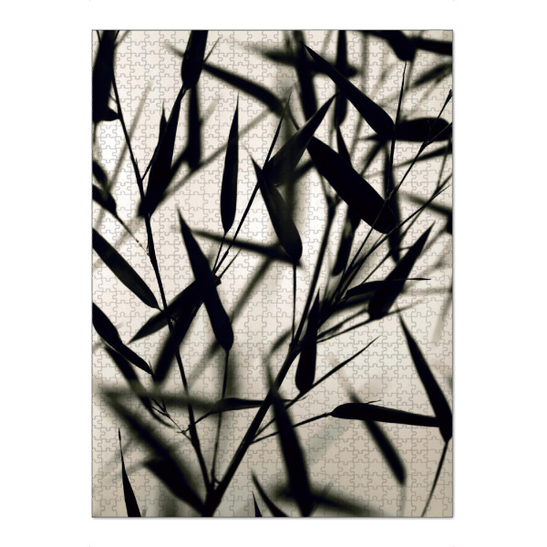 Puzzle Ravensburger "Bambus Blätter schwarz-weiß" artboxONE - Natur,Floral,Abstrakt,Reise / Asien