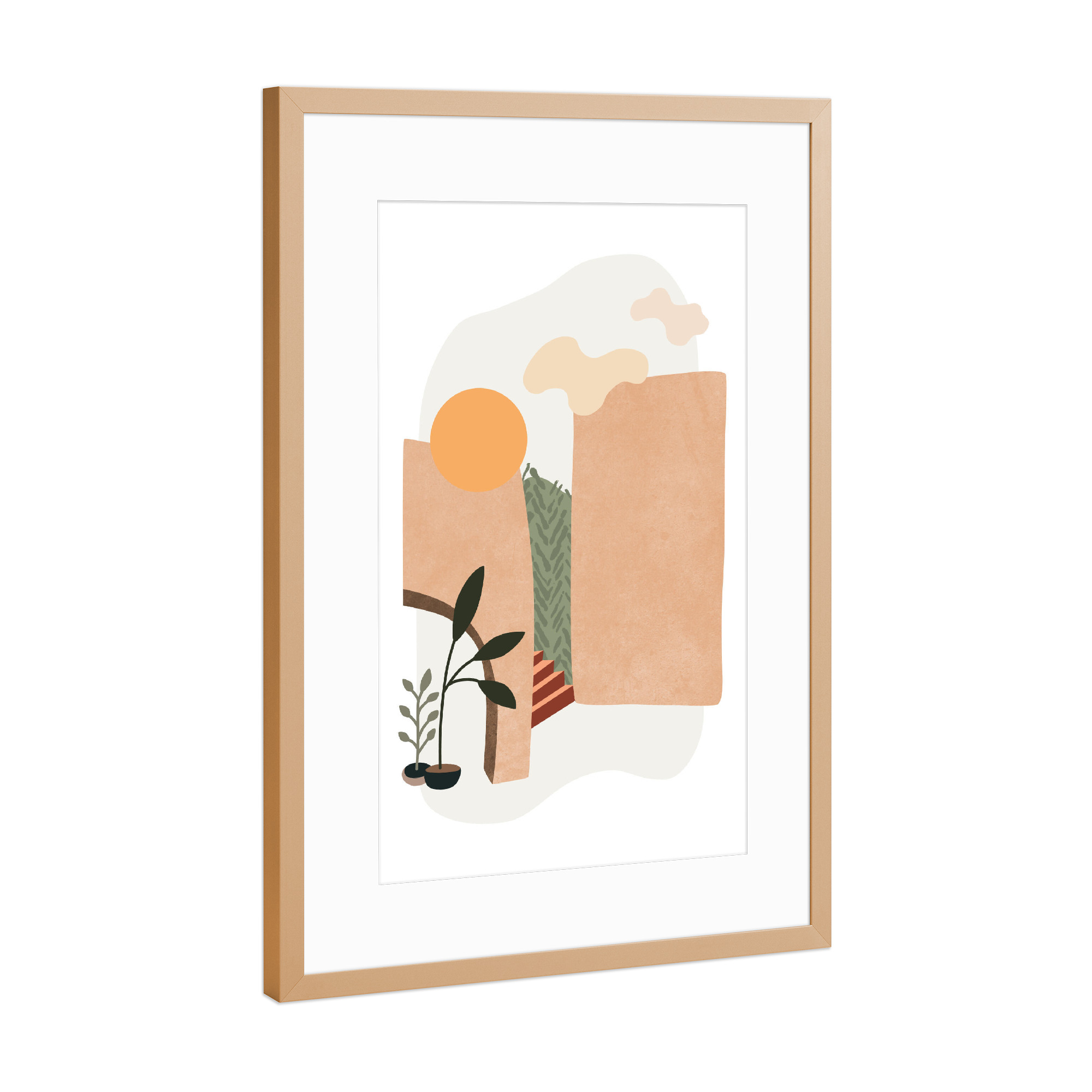 Poster mit Rahmen Kupfer "Moroccan Terracotta Medinas" artboxONE - Natur,Reise,Abstrakt