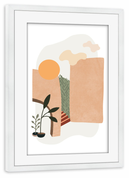 Poster mit Rahmen weiß "Moroccan Terracotta Medinas" artboxONE - Natur,Reise,Abstrakt