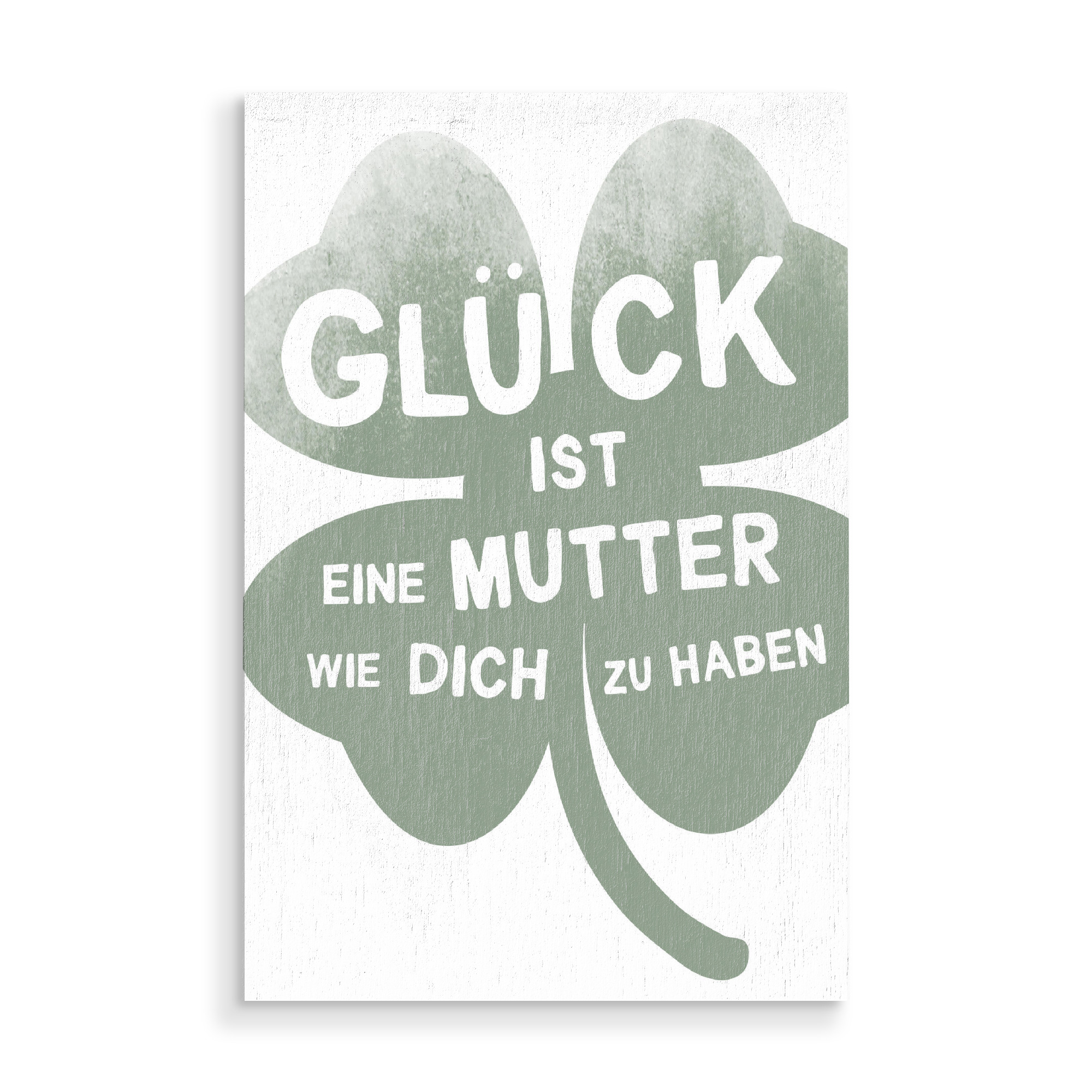 Holzbild "Glück ist eine Mutter" artboxONE - Typografie,Menschen,Liebe,Für Mama,Lustig