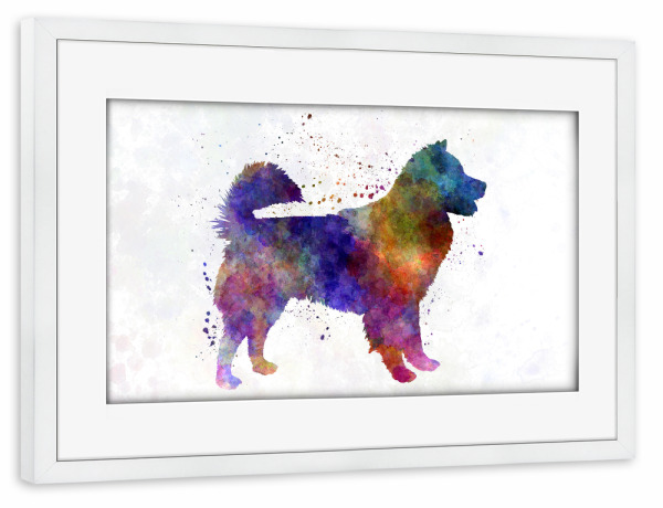 Poster mit Rahmen weiß "Thai Bangkaew Dog in watercolor" artboxONE - Tiere,Abstrakt