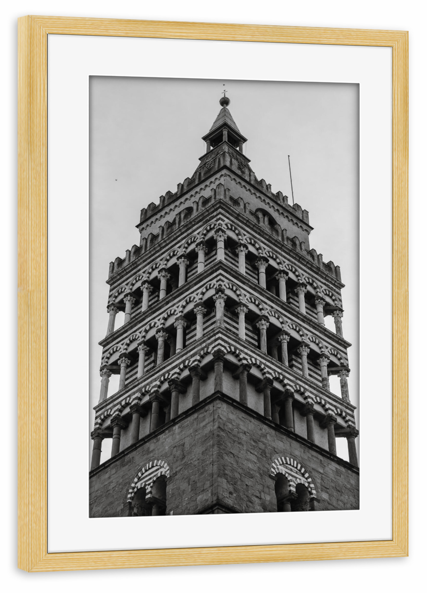 Poster mit Rahmen kiefer "Toscana Architecture: tower" artboxONE - Städte,Architektur,Reise / Länder
