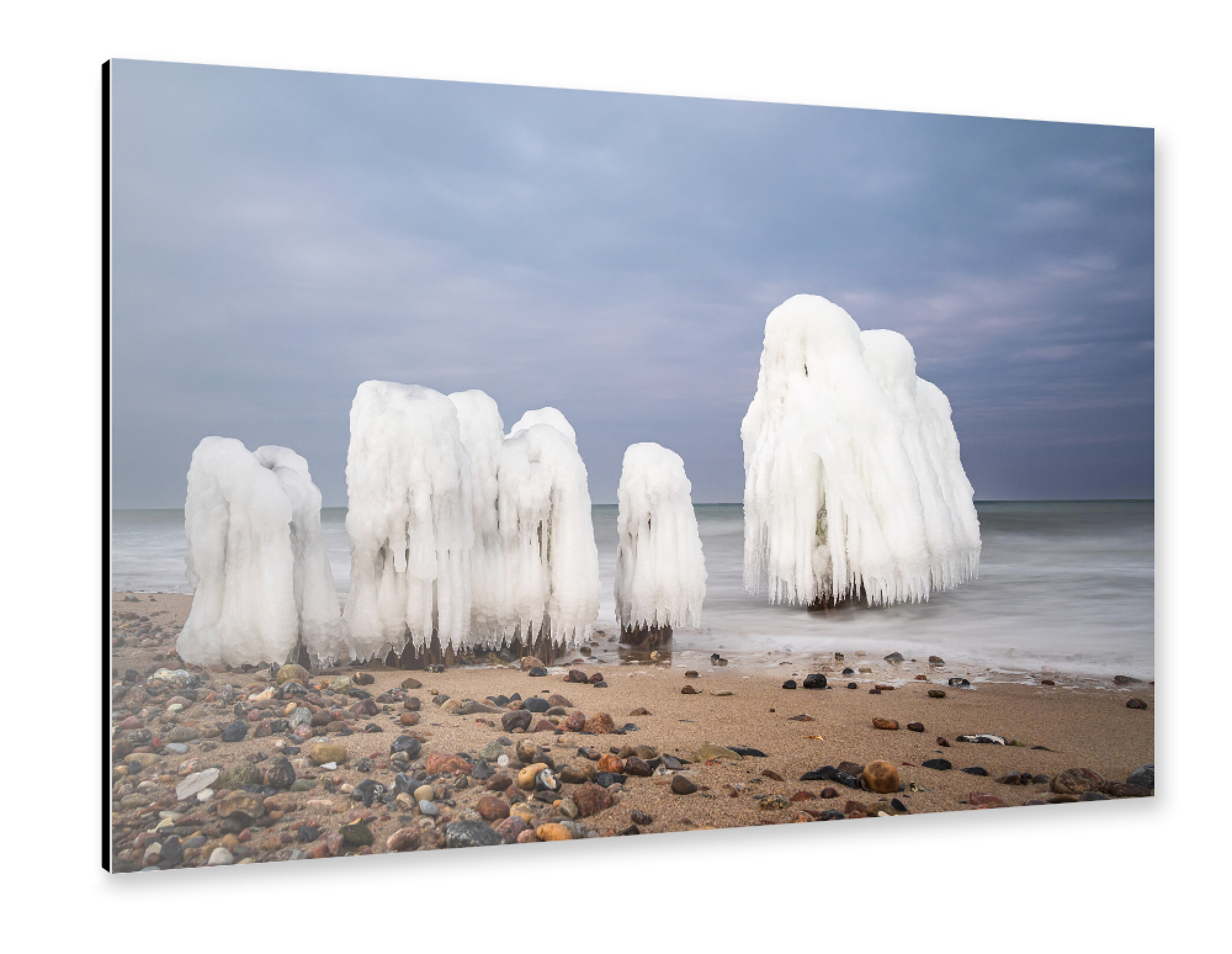 Alu-Dibond "Strand, Buhne und Meer" 75x50 cm artboxONE