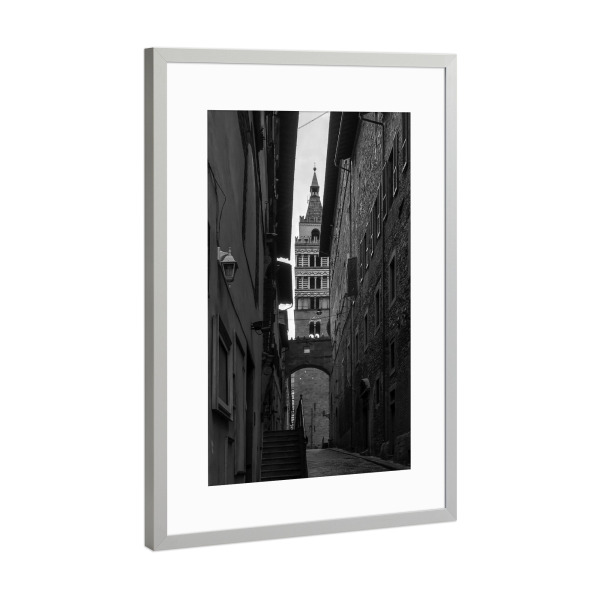 Poster mit Rahmen Silber "Toscana Architecture: alley" artboxONE - Städte,Reise,Architektur