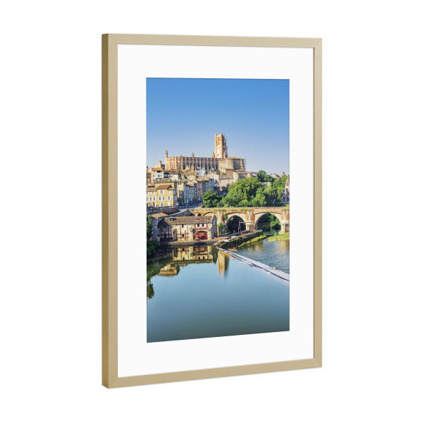 Poster mit Rahmen Gold "Albi Reflection" artboxONE - Städte,Reise,Architektur,Reise / Länder,Städte / Weitere