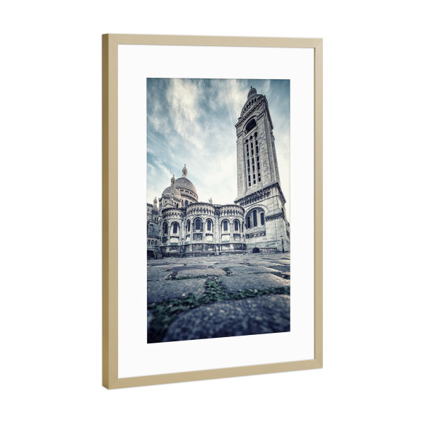 Poster mit Rahmen Gold "Sacre Coeur Backside" artboxONE - Städte,Reise,Architektur,Städte / Paris,Reise / Länder