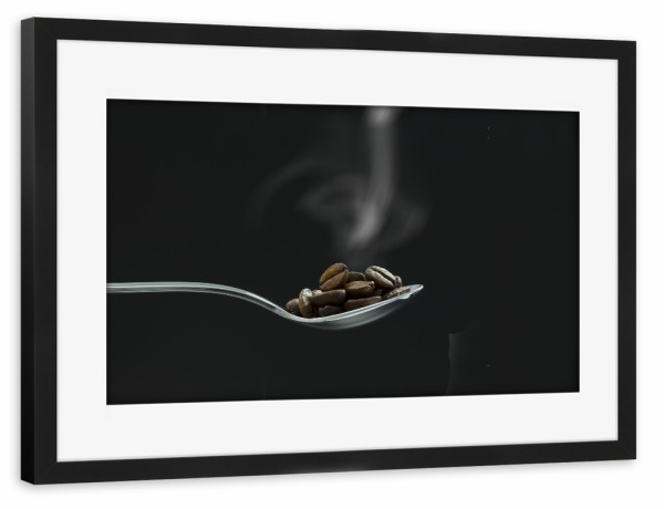 Poster mit Rahmen schwarz "Kaffeearoma" artboxONE - Essen & Trinken