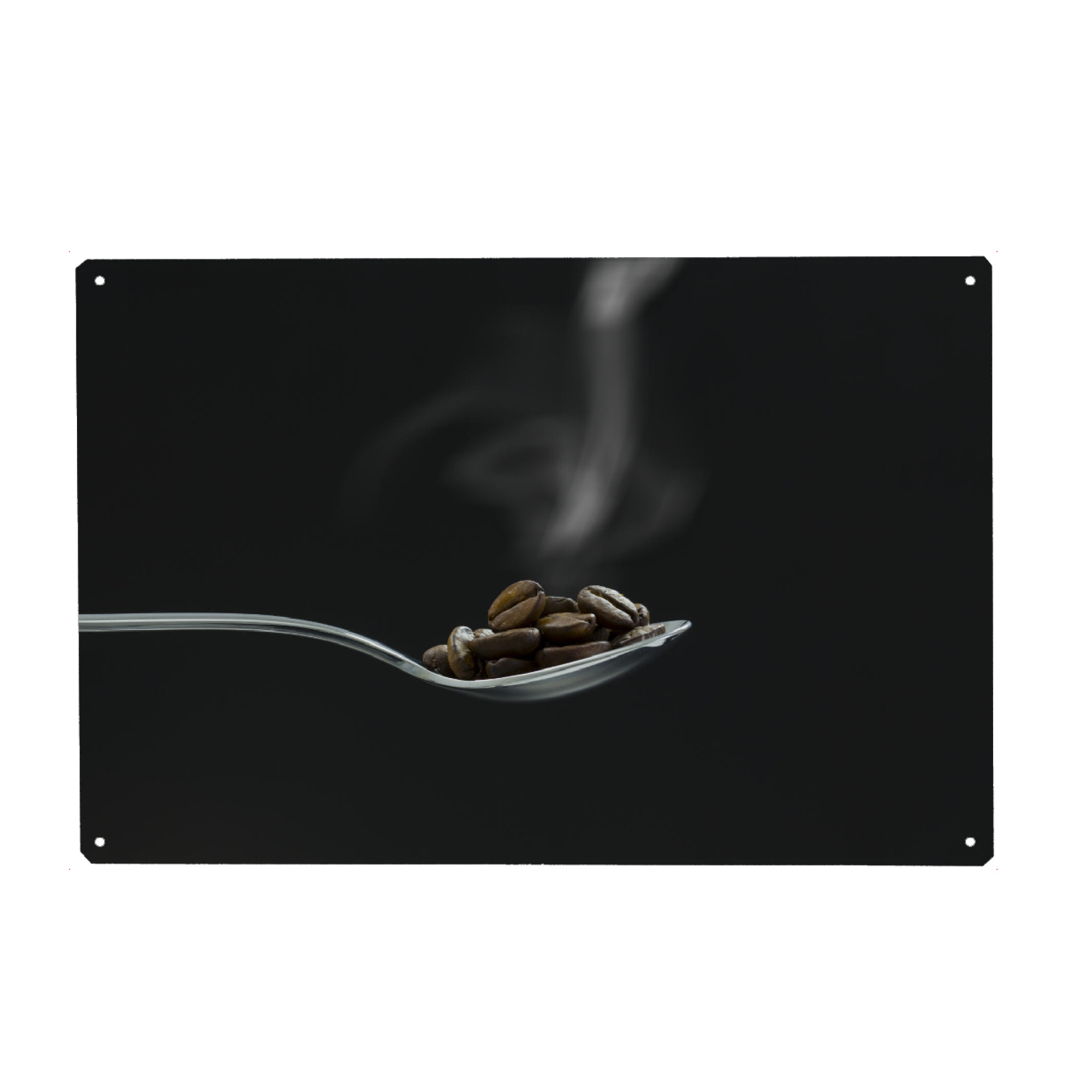 Holzbild "Kaffeearoma" artboxONE - Essen & Trinken - Kaffee,Espresso,Trinken,Aroma,Genuss,Bar,Restaurant,Hieß,Bohnen,Kaffeebohnen,Löffel