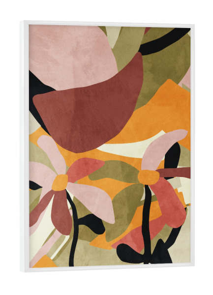 Poster mit weißem Rahmen "Abstract floral art" artboxONE - Natur,Floral,Abstrakt